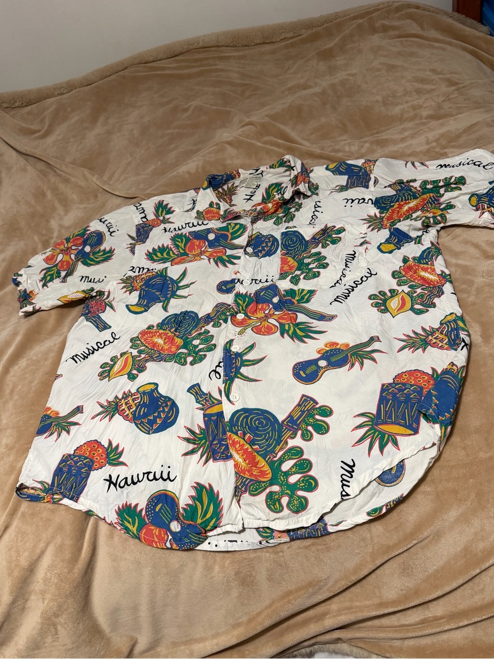 Vintage Banana Republic Safari & Travel Hawaiian Print Short-Sleeve Shirt M